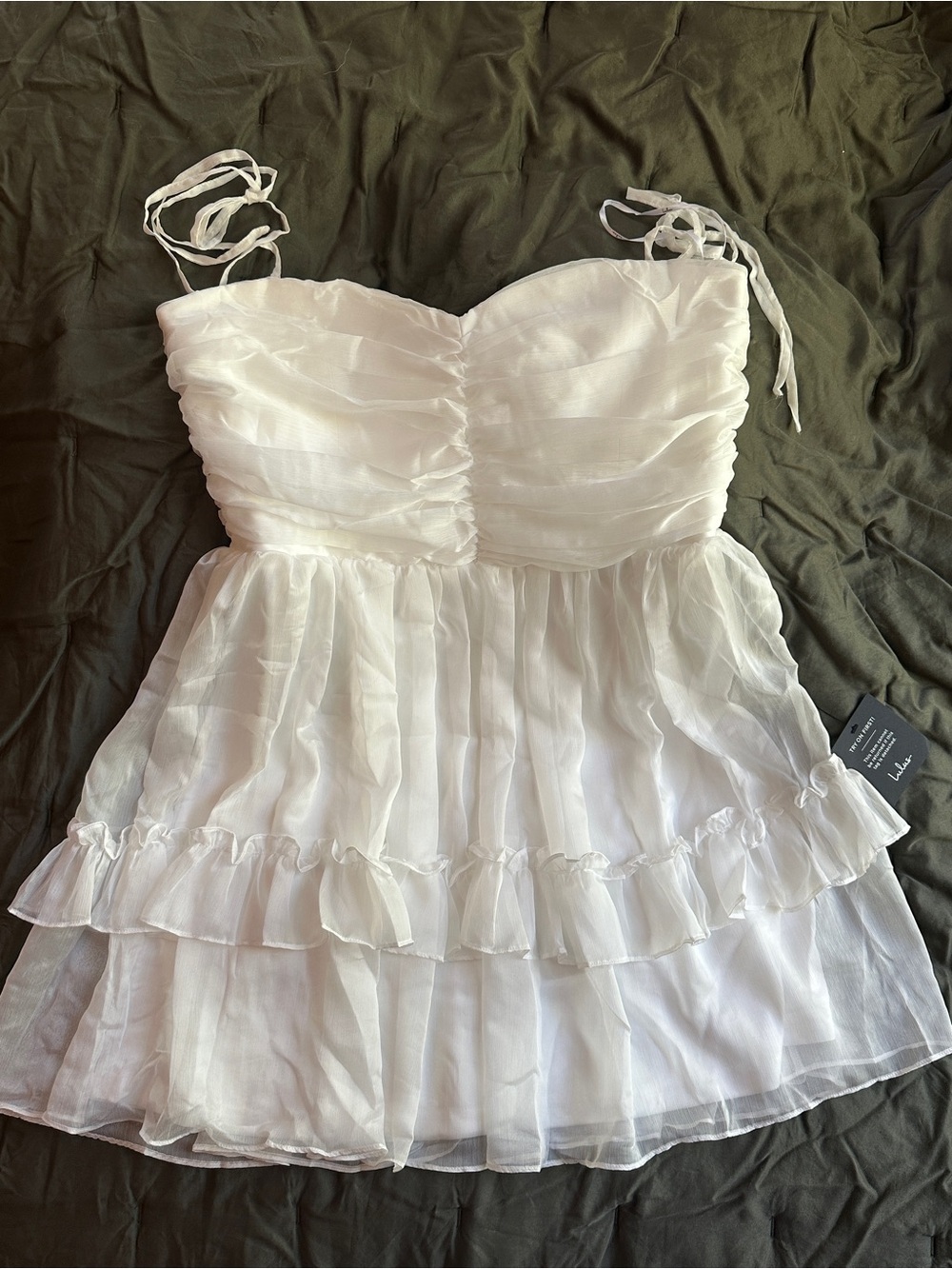 Lulus White Ruffled Chiffon Camisole Dress - Women Intimates & Sleepwear